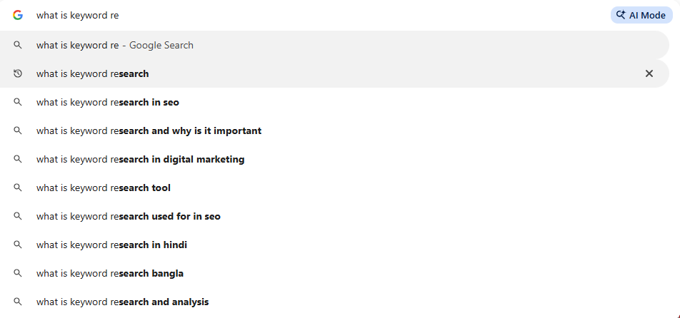 how to do keyword research using the google autocomplete