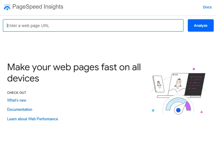 Pagespeed Insights google official SEO tool to check core web vitals and to make web pages fast on all devices