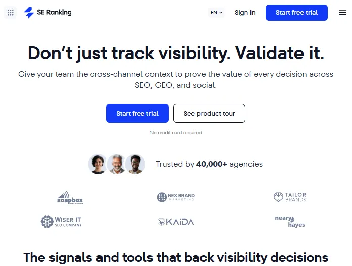 SE Ranking the best all in one SEO software 