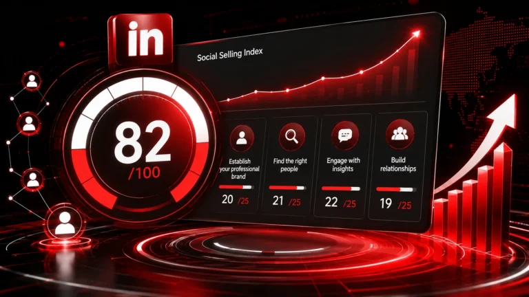 LinkedIn SSI score visualization with networking and engagement metrics